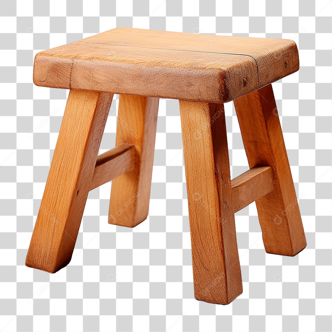 Banquinho de Madeira Cadeira PNG Transparente