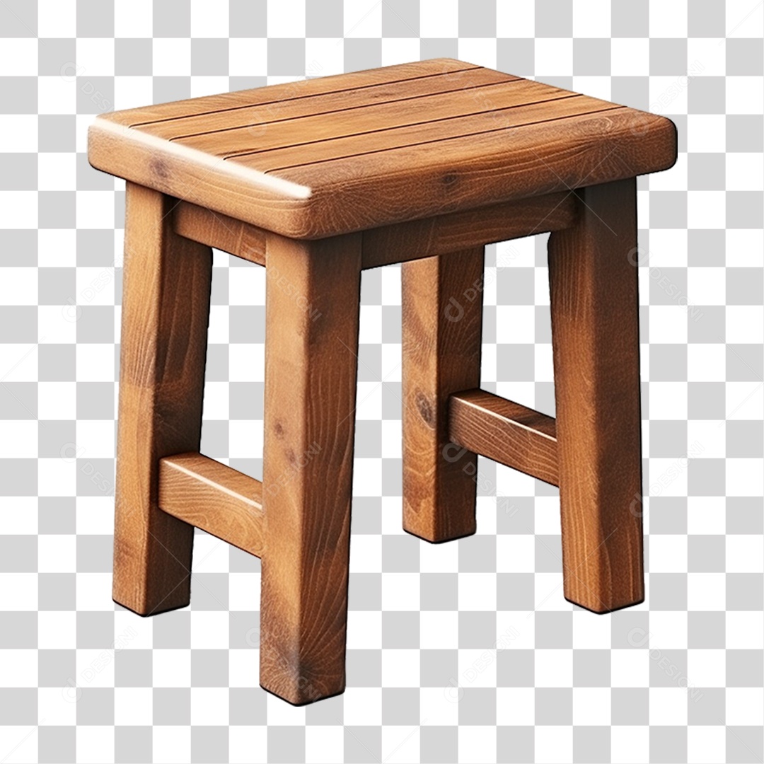Banquinho de Madeira Cadeira PNG Transparente