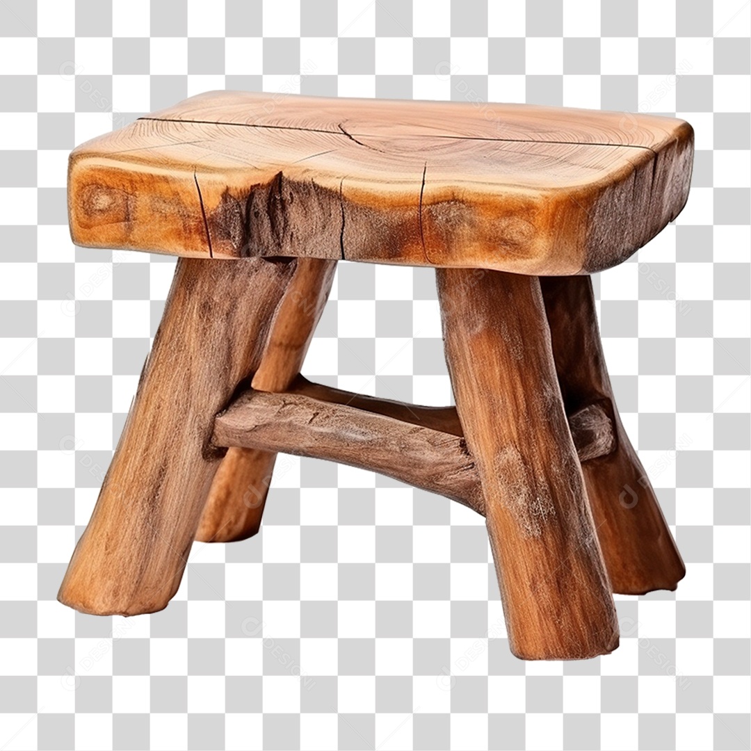 Banquinho de Madeira Cadeira PNG Transparente