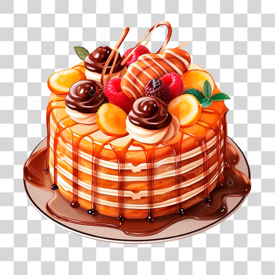 Prato com Bolo PNG Transparente