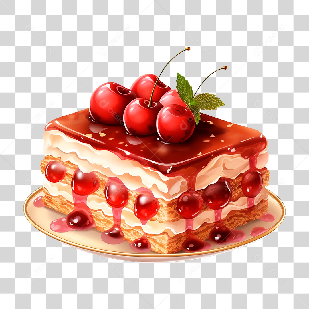 Prato com Bolo PNG Transparente