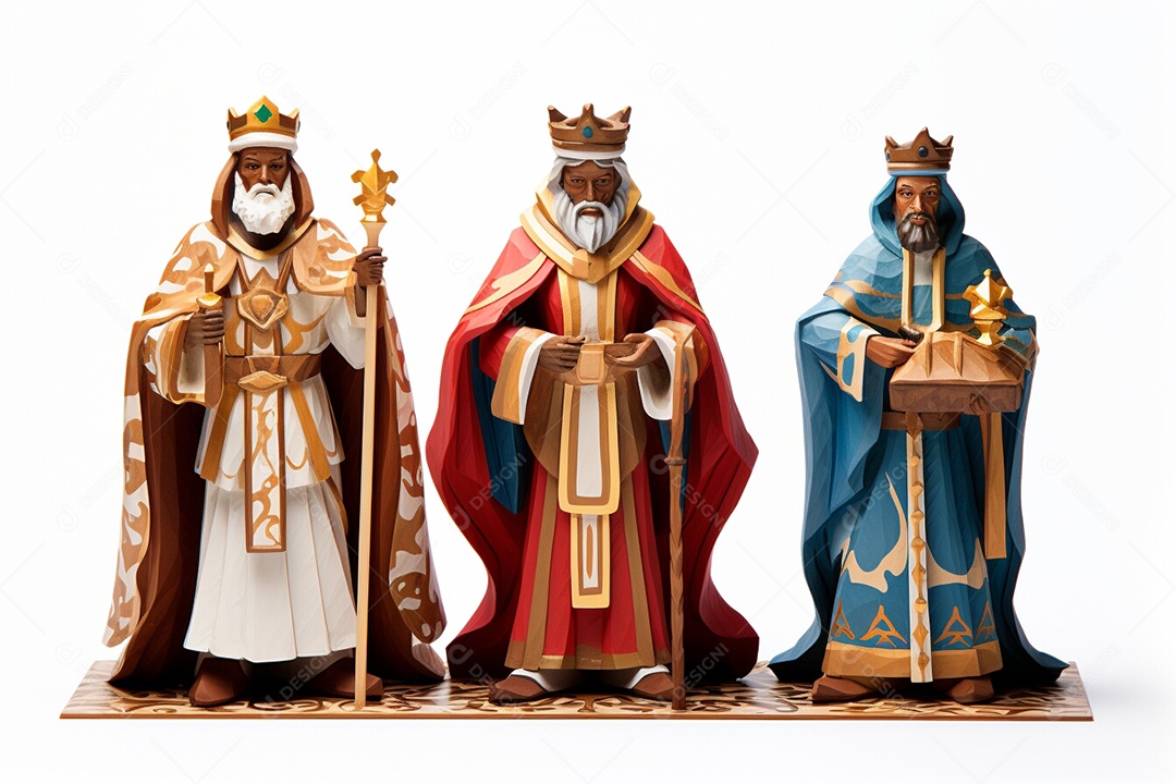 Três reis do natal em um fundo branco