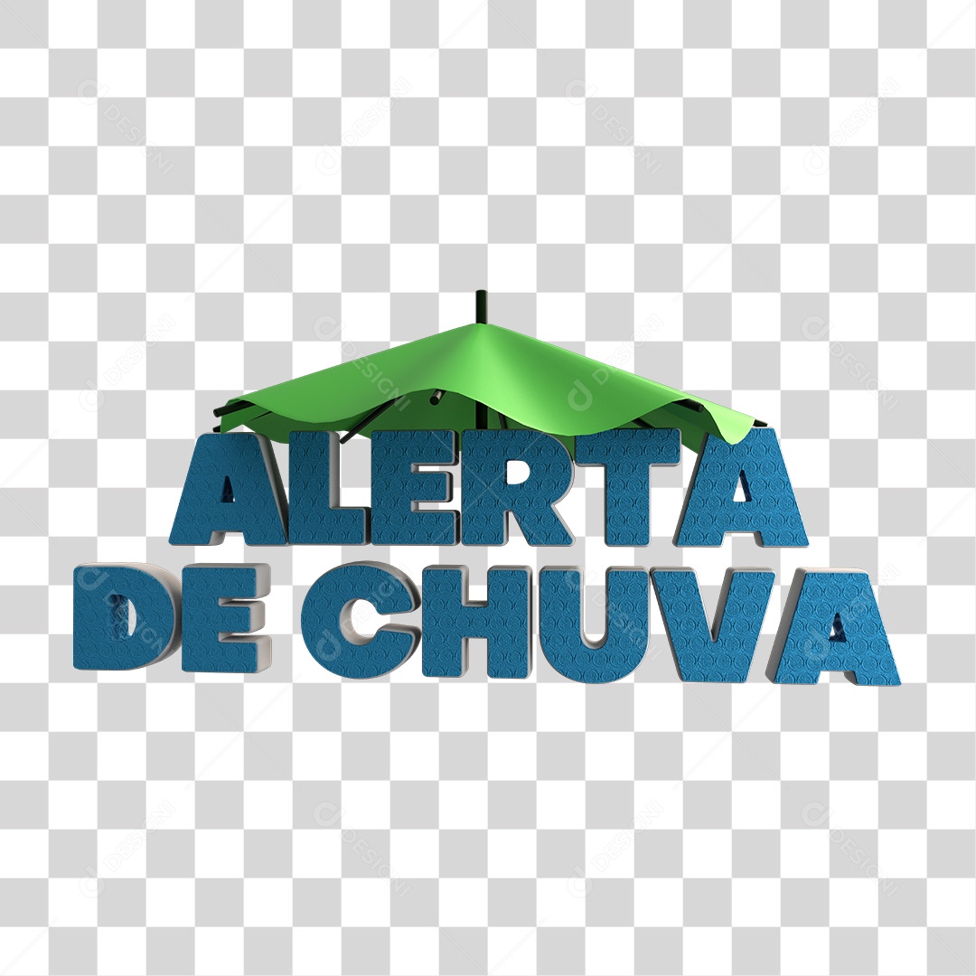 Texto 3D Alerta de Chuva PNG Transparente