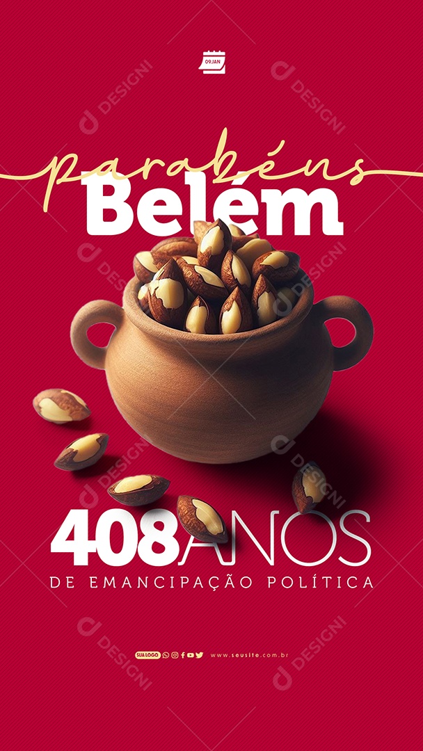 Story Belém 408 Anos de Emancipação Política Social Media PSD Editável