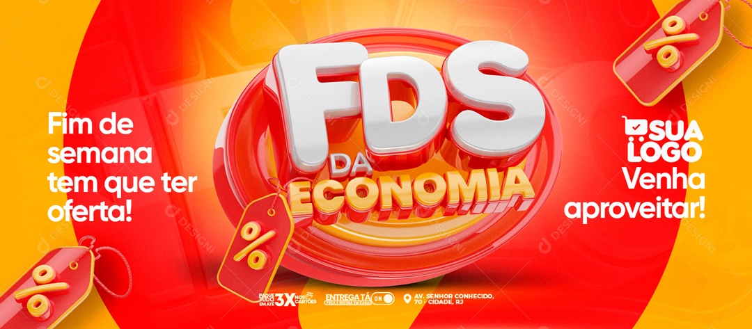 Social Media Banner Fim De Semana Tem Que Ter Oferta FDS Da Economia PSD Editável