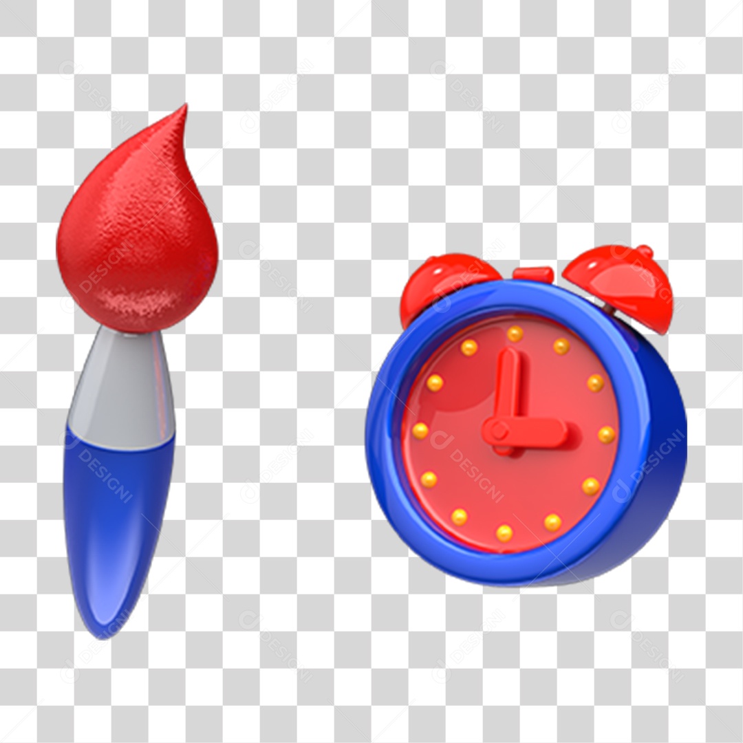 Pincel com Relógio PNG Transparente