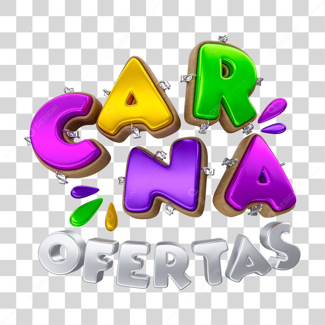 Carna Ofertas Texto 3D PNG Transparente