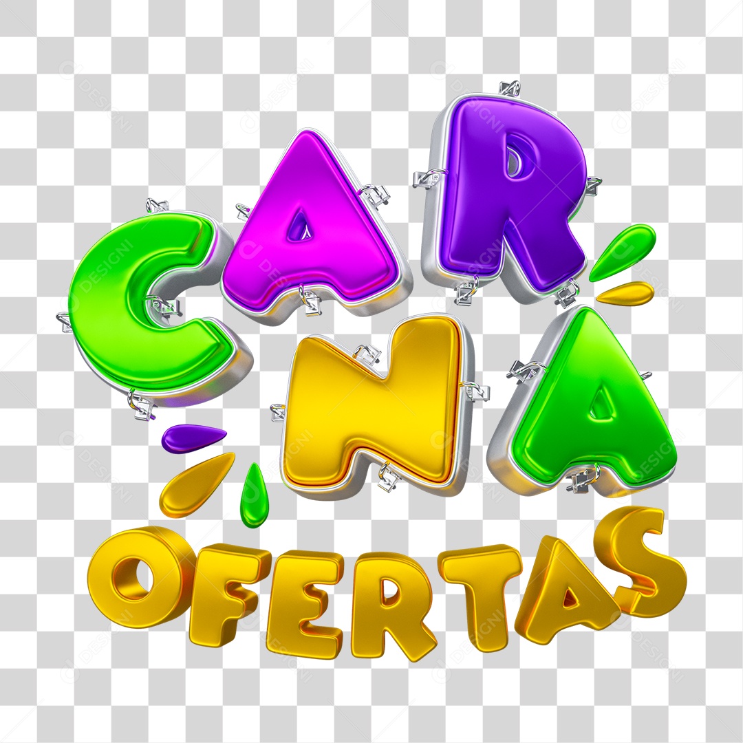 Carna Ofertas Texto 3D PNG Transparente