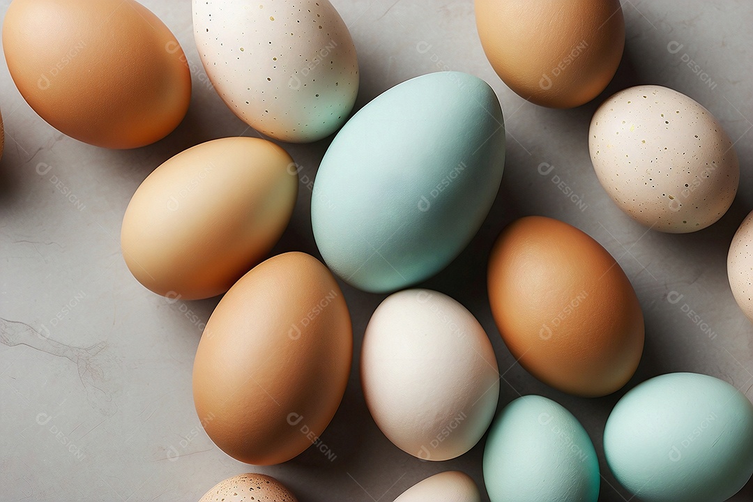 Fundo criativo de Páscoa com coelho ovos e texto espacial