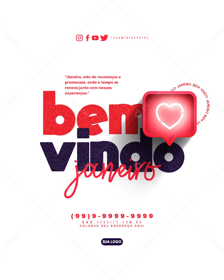 Social Media Story Bem Vindo Janeiro Nossas Esperanças PSD Editável