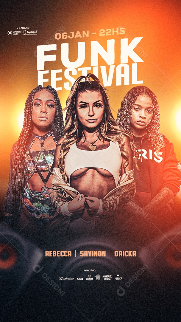 Social Media Flyer Story Funk Festival PSD Editável