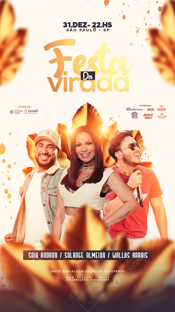 Social Media Flyer Story Festa Da Virada PSD Editável
