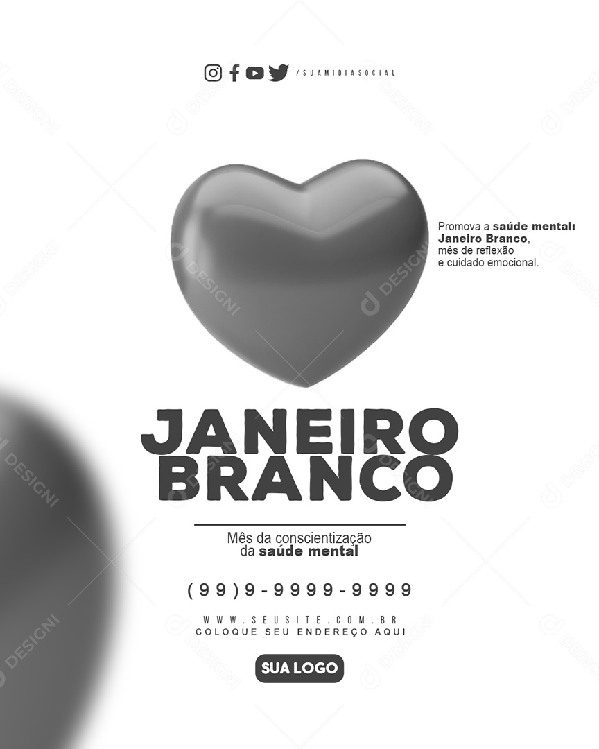 Story Promova a Saúde Mental Janeiro Branco Social Media PSD Editável