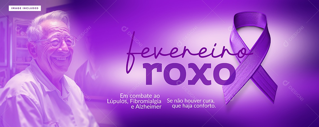 Banner Fevereiro Roxo Social Media PSD Editável