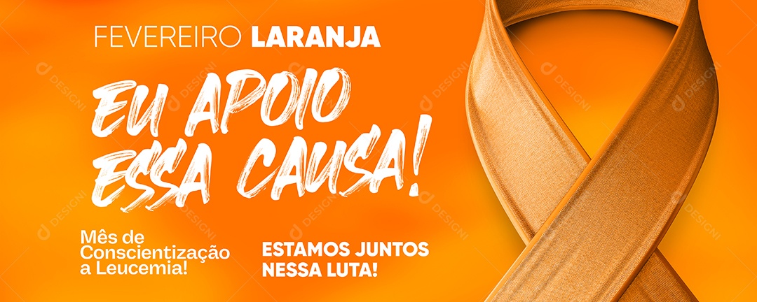 Social Media Banner Fevereiro Laranja Mês De Conscientização PSD Editável