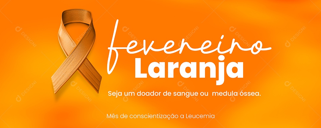 Social Media Banner Fevereiro Laranja Seja Um Doador PSD Editável