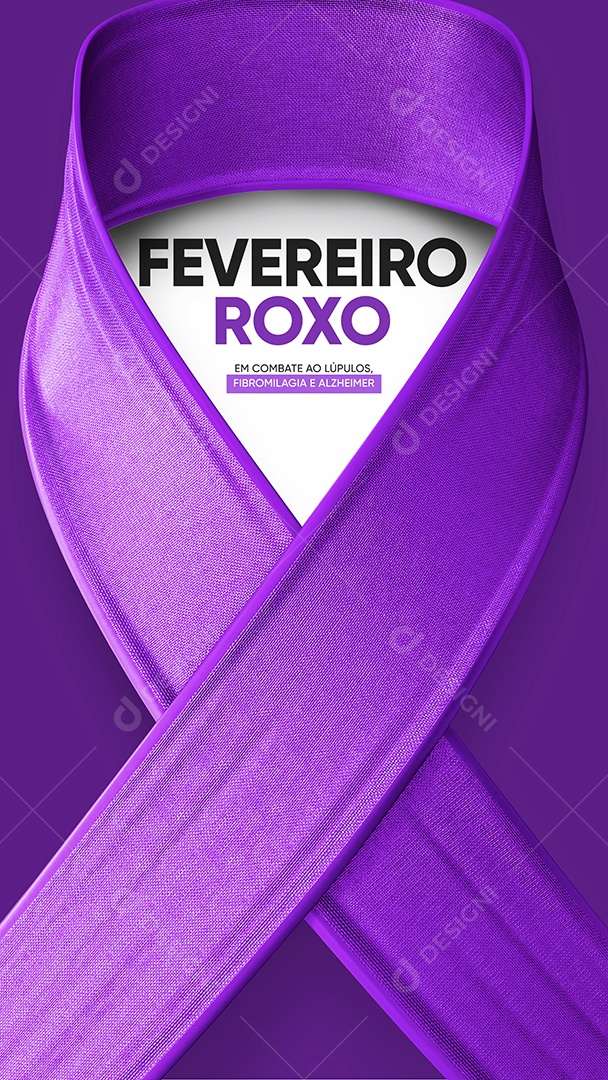 Social Media Story Fevereiro Roxo PSD Editável