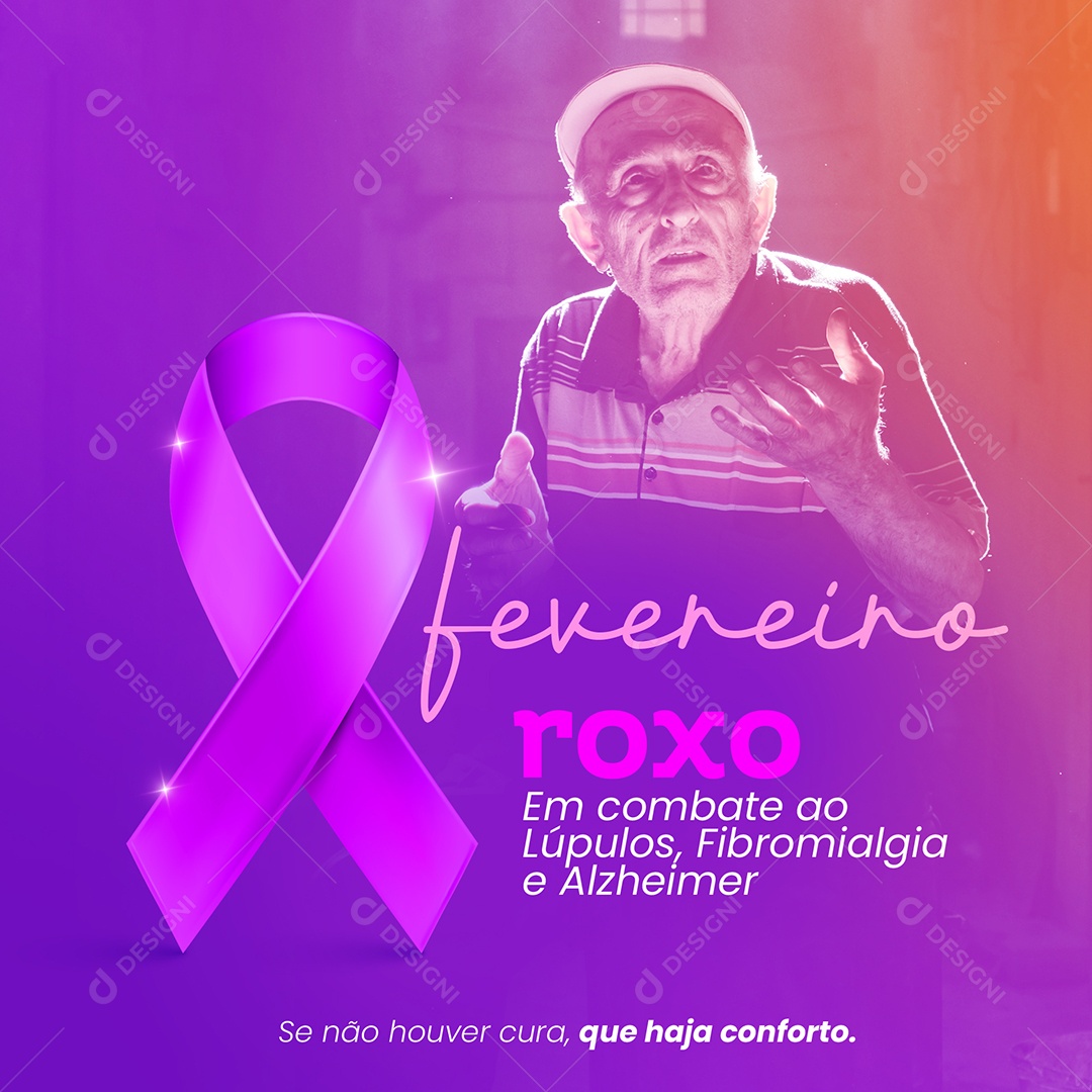 Social Media Feed Fevereiro Roxo Houver Cura PSD Editável