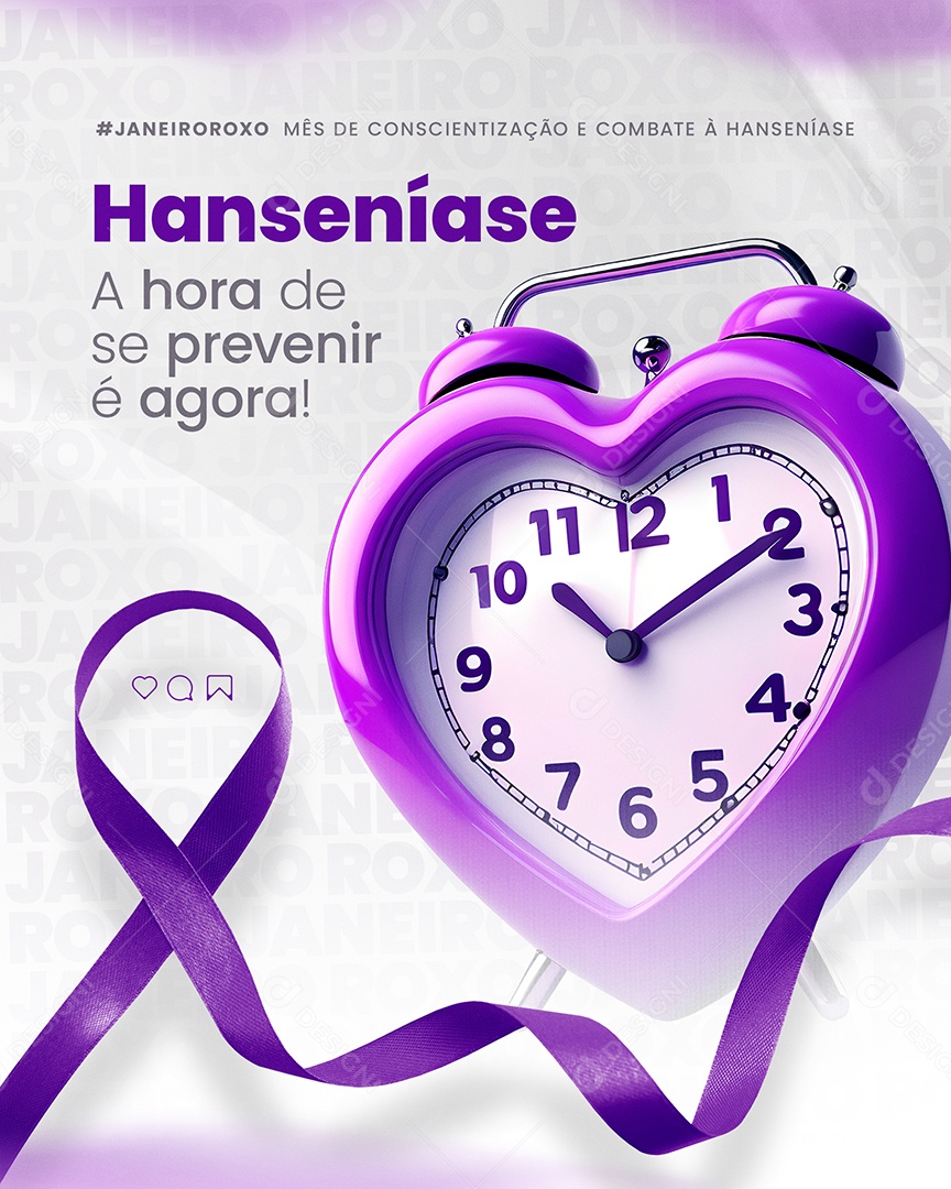 Janeiro Roxo a Hora de se Prevenir é Agora Social Media PSD Editável