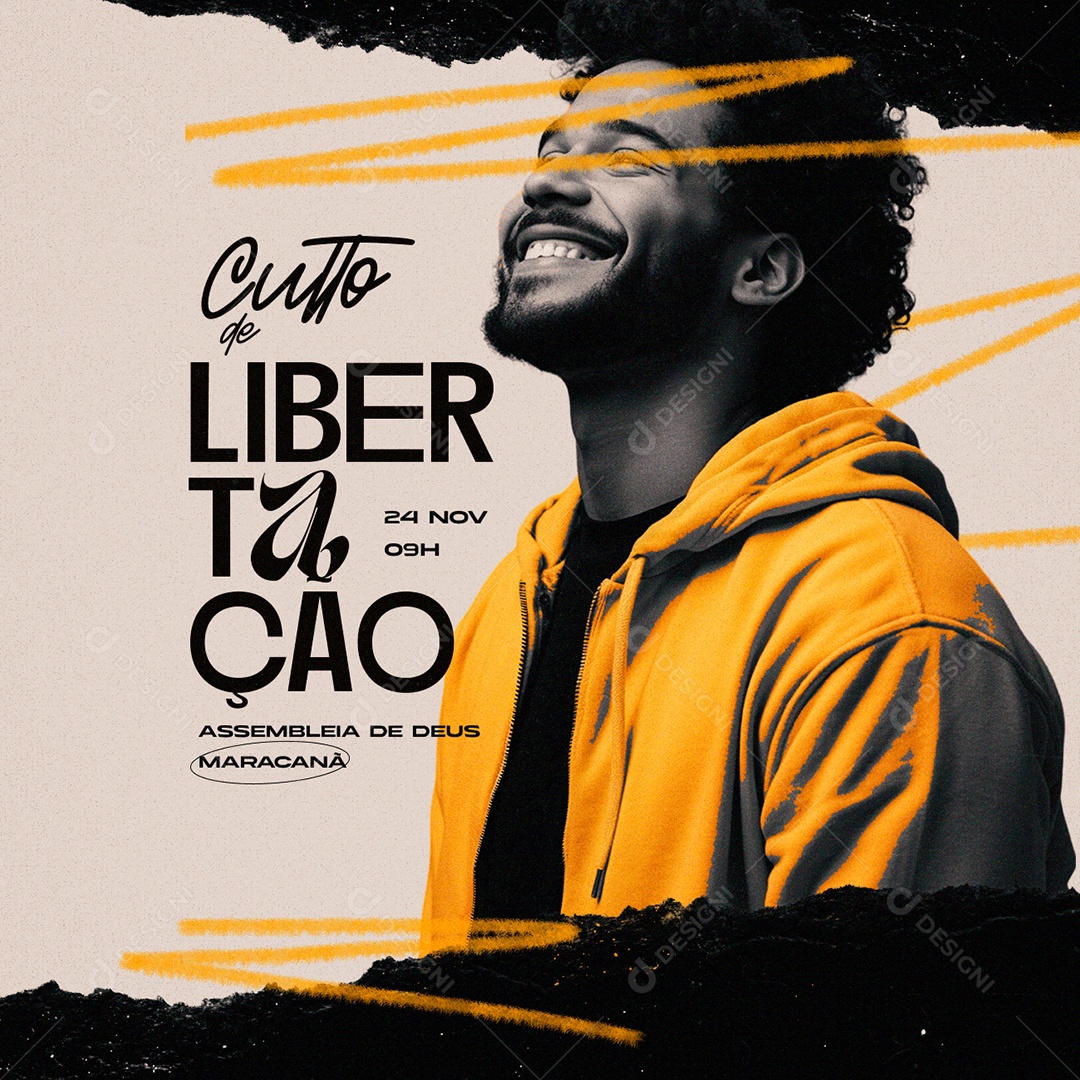 Social Media Gospel Culto de Libertação PSD Editável