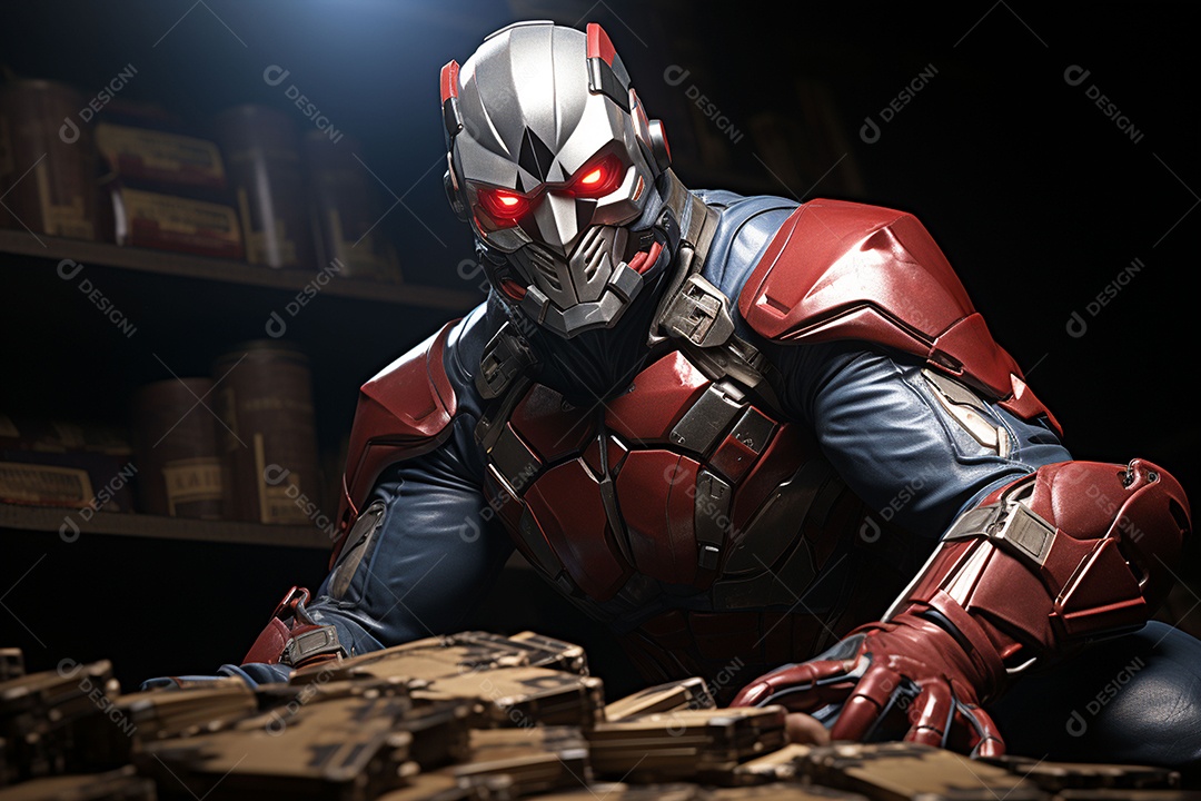 Visão frontal do rosto de horor