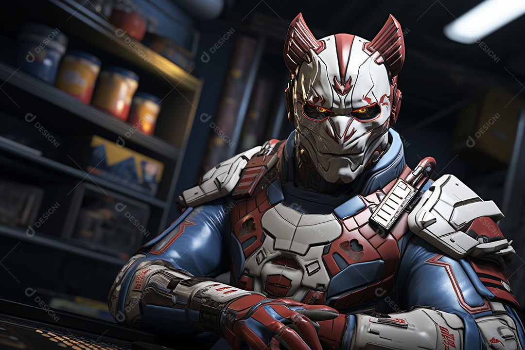 Visão frontal do rosto de horor