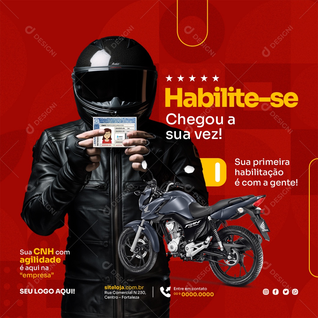 Habilite-se Chegou a Sua Vez Social Media PSD Editável