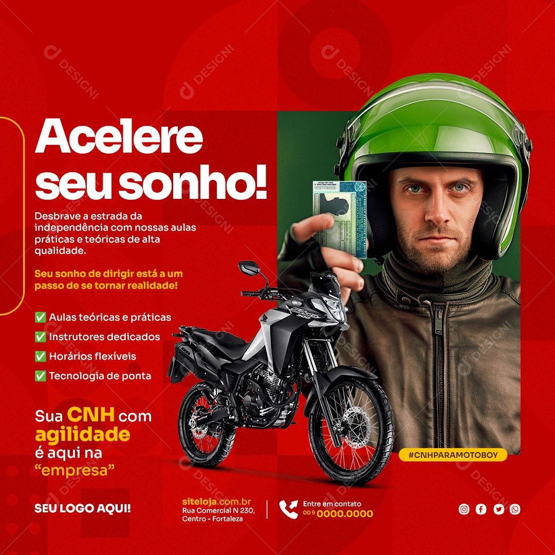 Social Media Acelere Seu Sonho Sua CNH Com Agilidade PSD Editável