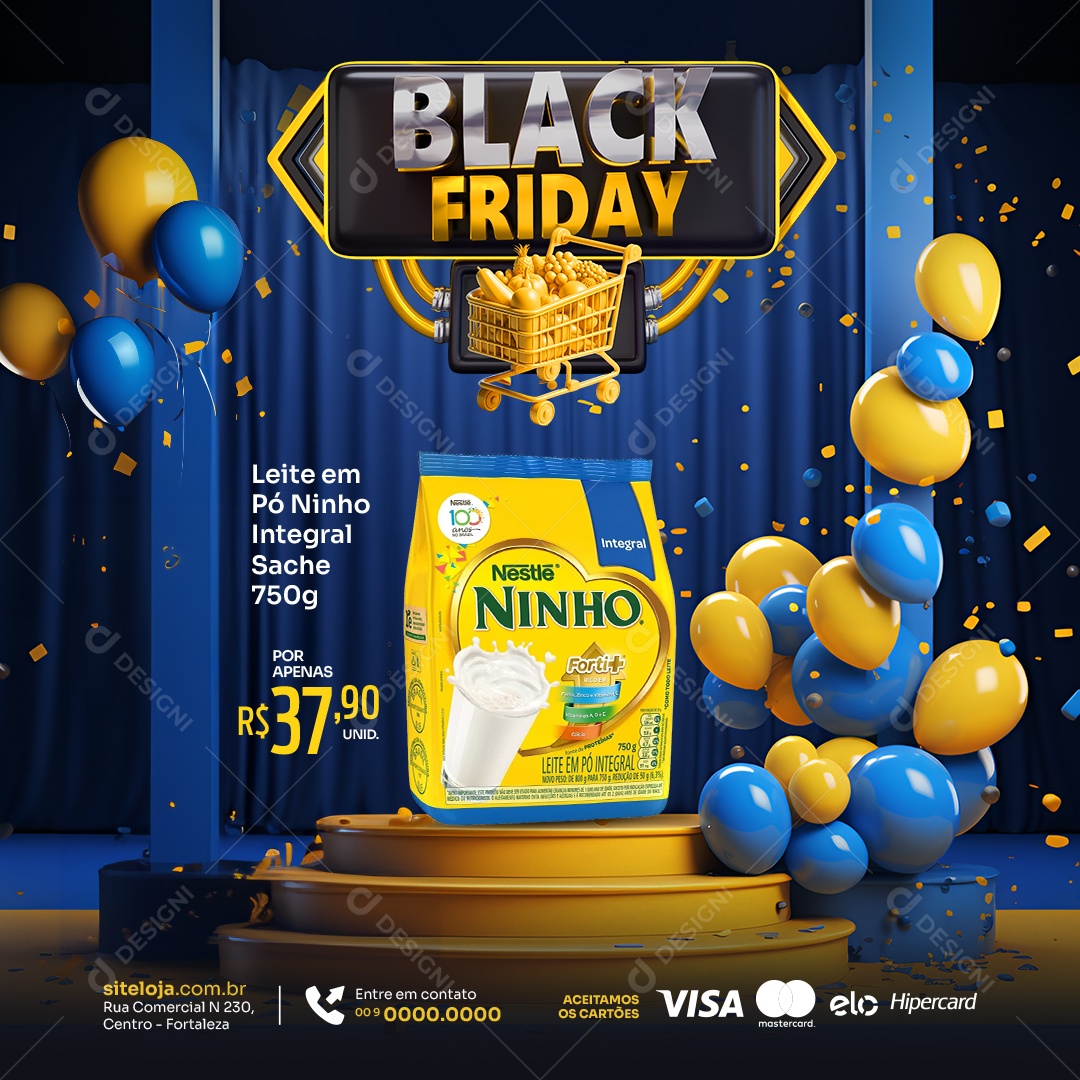 Social Media Black Friday Leite em Pó Ninho PSD Editável