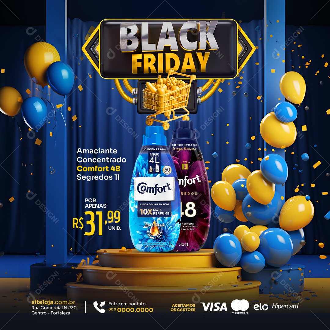 Social Media Black Friday Amaciante Concentrado PSD Editável