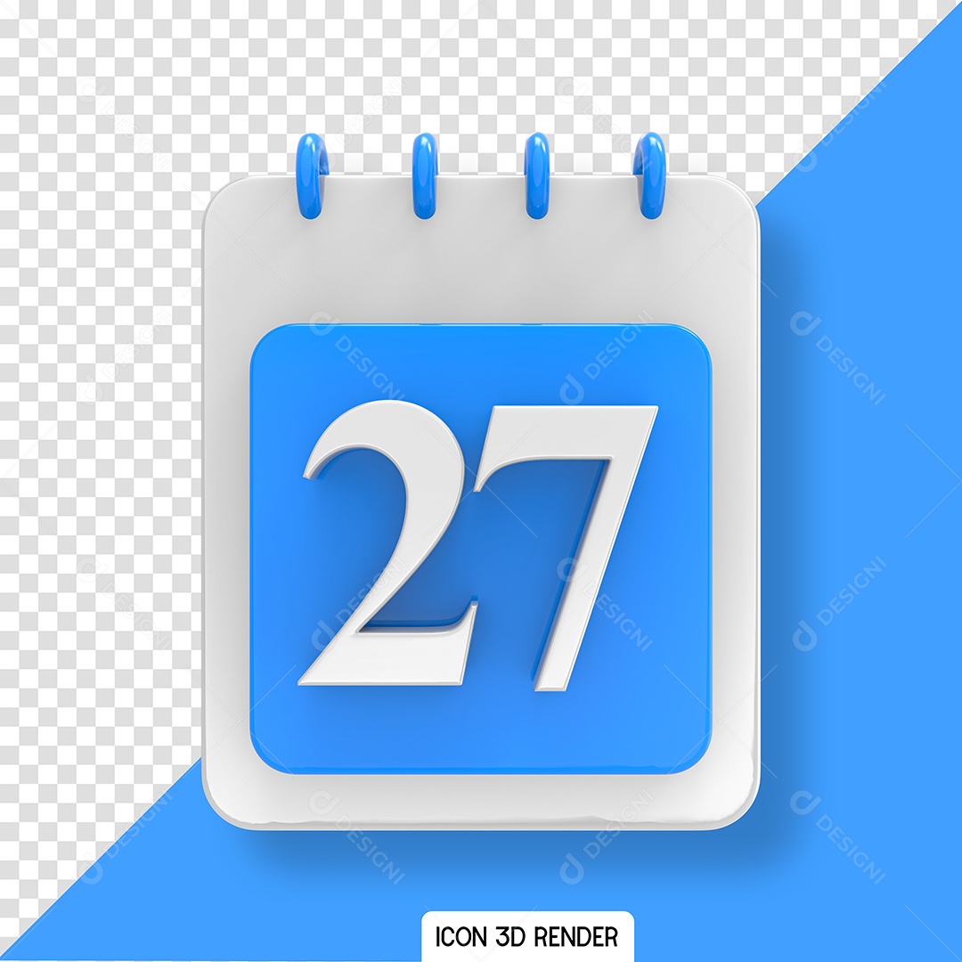 Calendário 27 Elemento 3D para Composição PSD