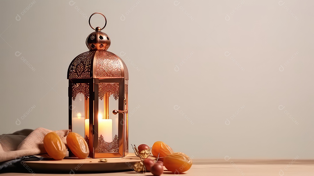 Lanterna islâmica com tâmaras e frutas