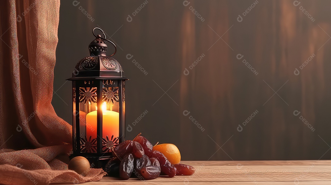 Lanterna islâmica com tâmaras e frutas