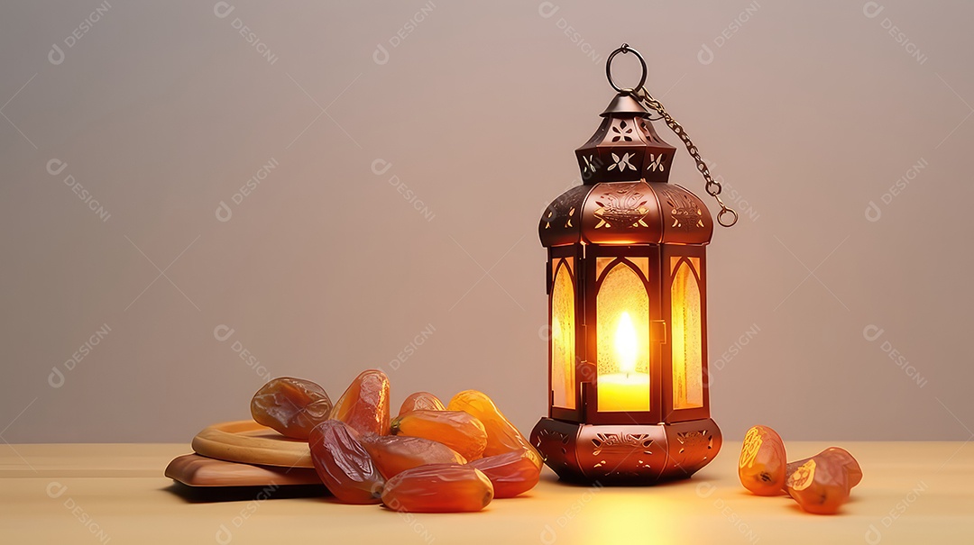 Lanterna islâmica com tâmaras e frutas