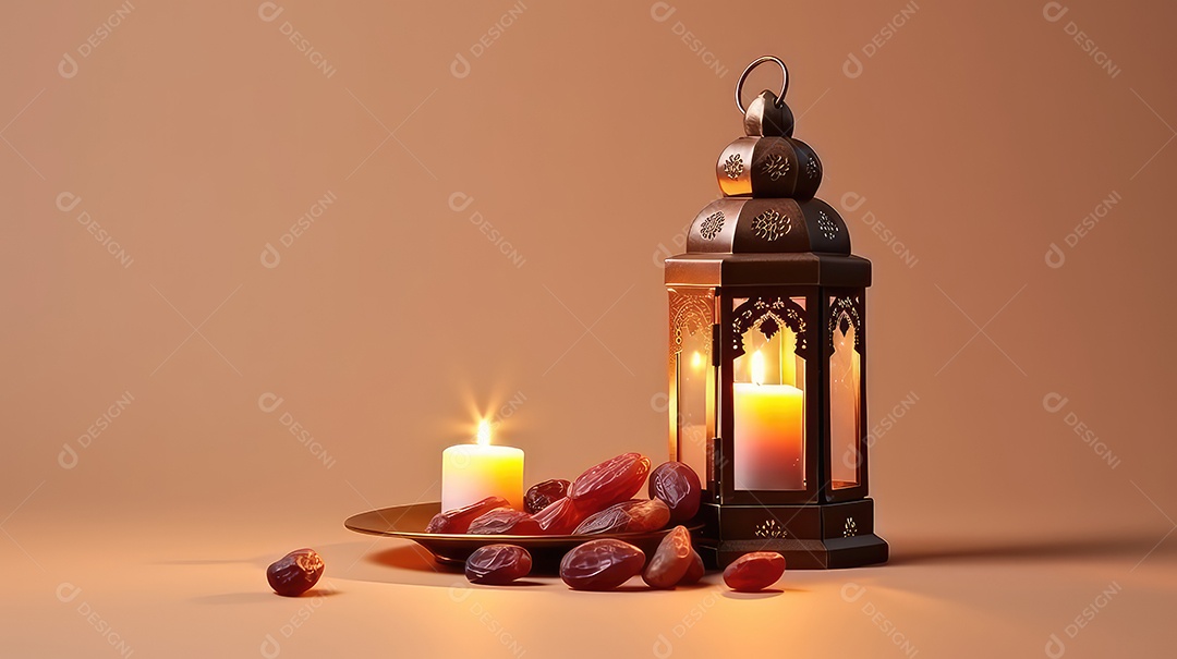 Lanterna islâmica com tâmaras e frutas
