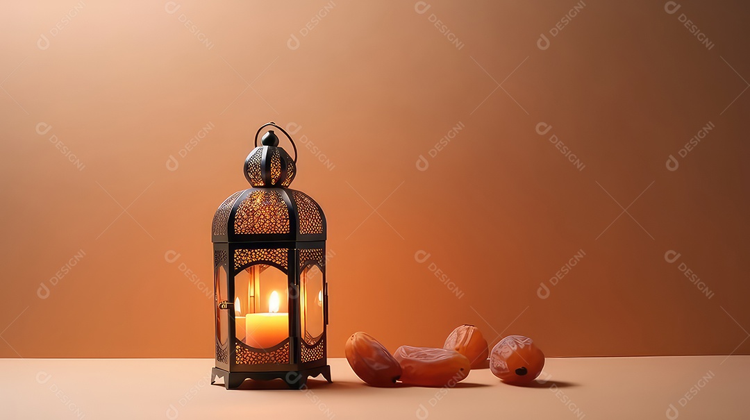 Lanterna islâmica com tâmaras e frutas