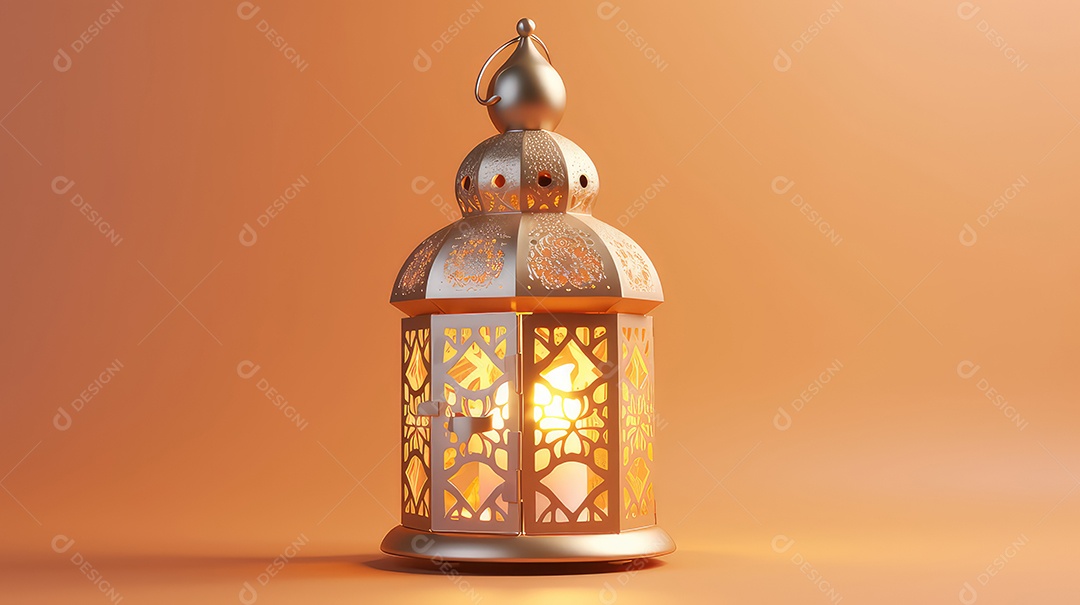 Lanterna Ramadan Kareem em fundo claro