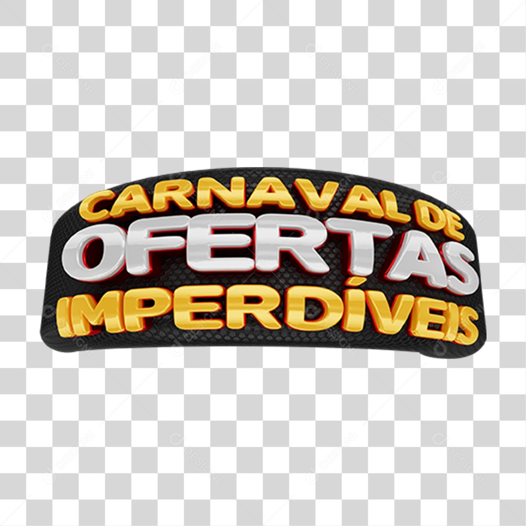 Texto 3D Ofertas de Carnaval PNG Transparente