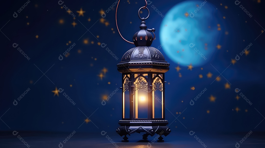 Ramadan Kareem lanterna do Ramadã com tâmaras