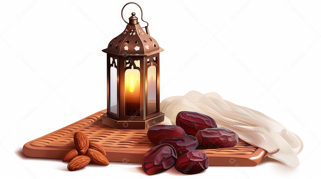 Ramadan Kareem lanterna do ramadã com tâmaras