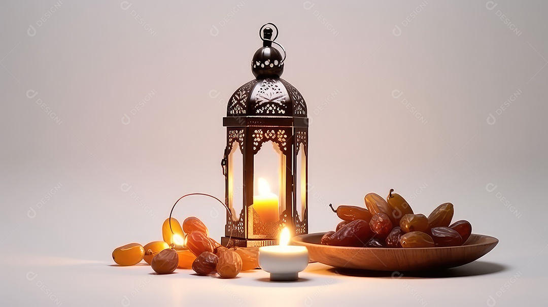 Lanterna islâmica com tâmaras e frutas