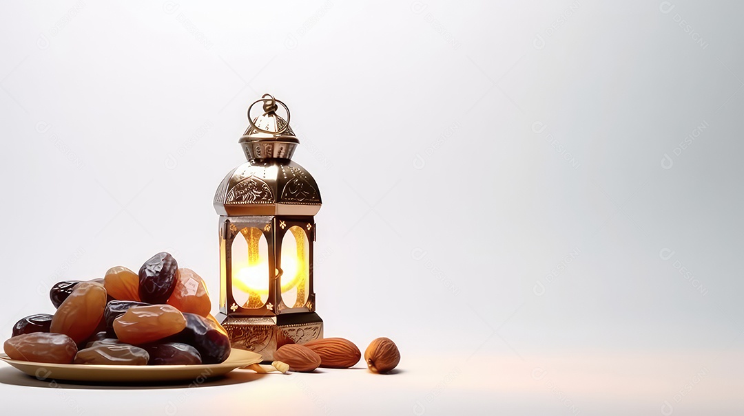 Lanterna islâmica com tâmaras e frutas