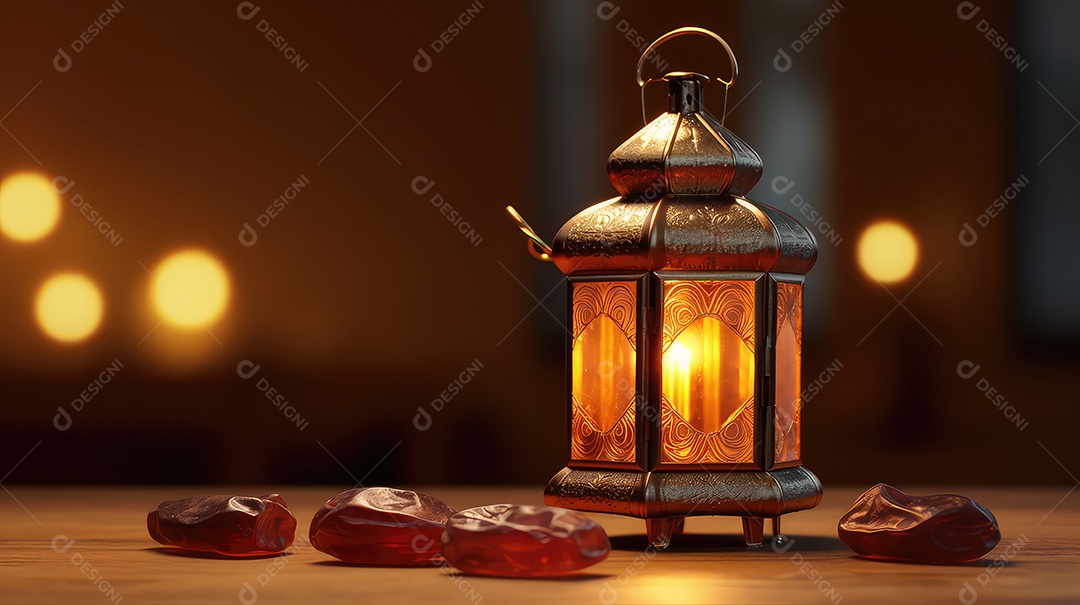 Lanterna islâmica com tâmaras e frutas