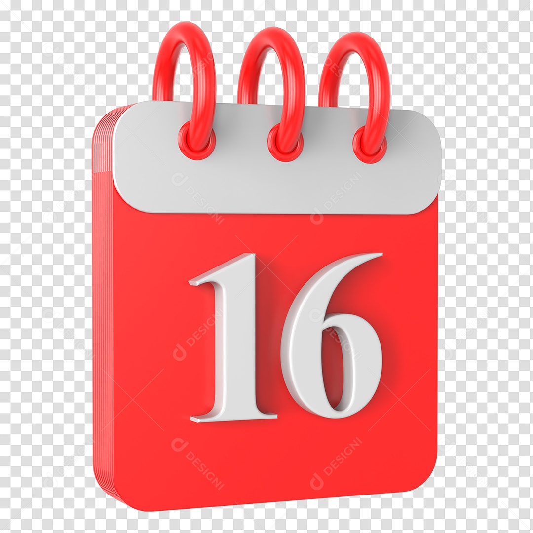 Calendar 16 3D Element for PSD Composition