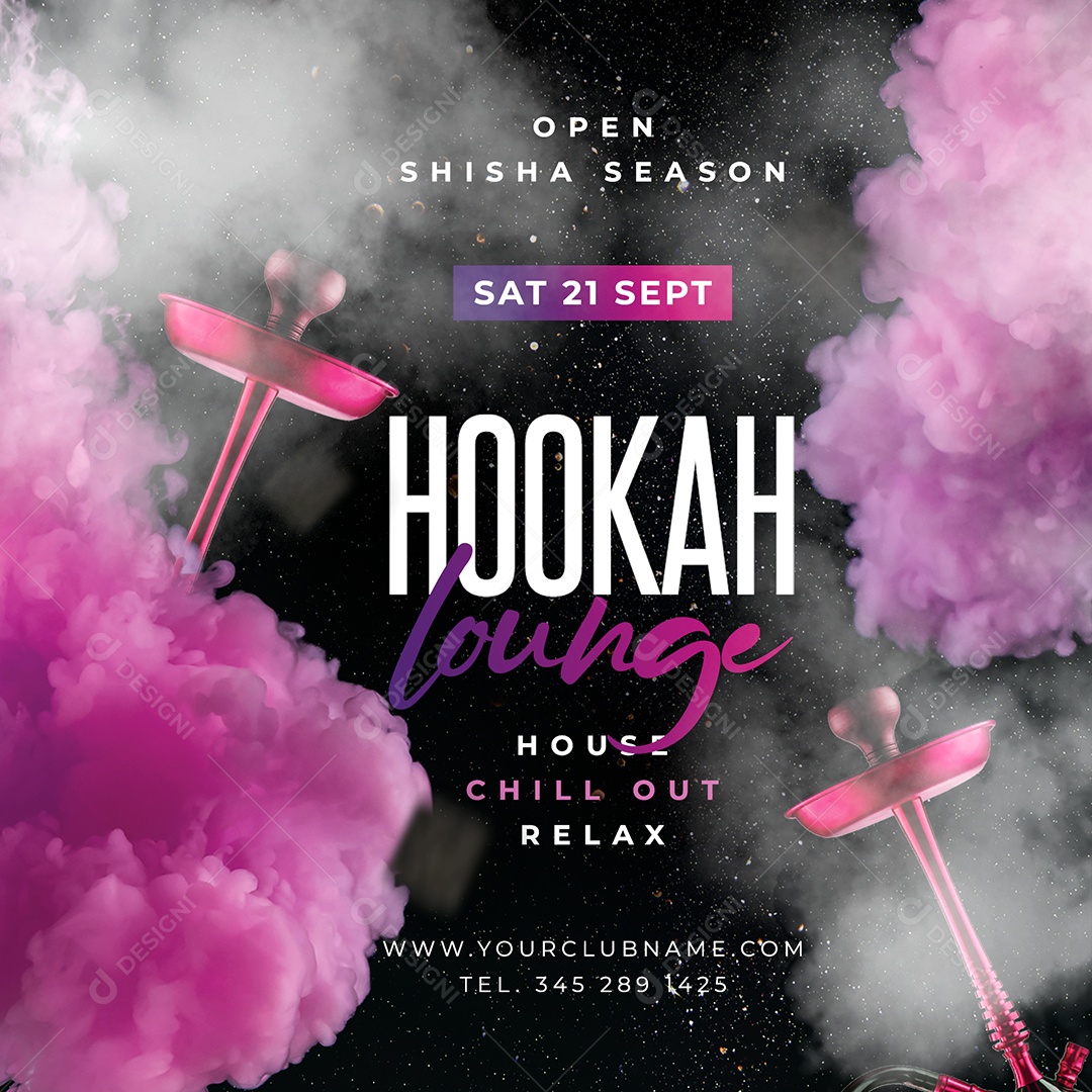 Social Media Hookah Lounge House PSD Editável