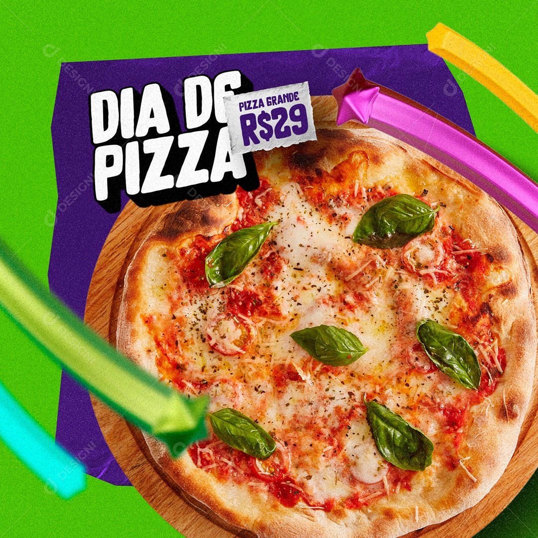 Carnaval Pizzaria Dia De Pizza Social Media PSD Editável