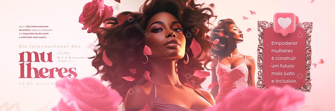 Carrossel Dia Internacional das Mulheres Empoderar mulheres é construir um futuro Social Media PSD Editável