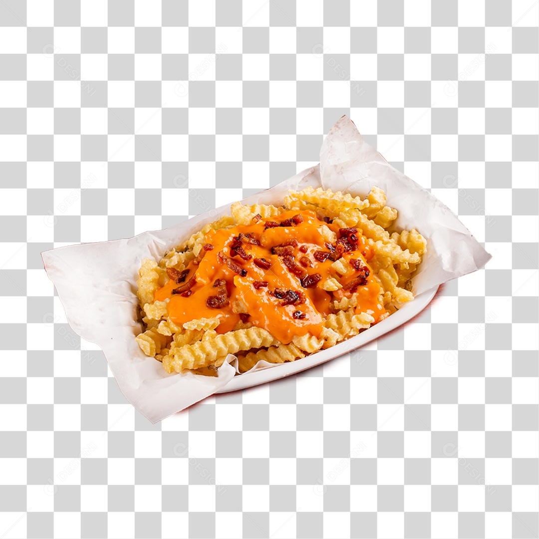 Batata Frita com Cheddar PNG Transparente