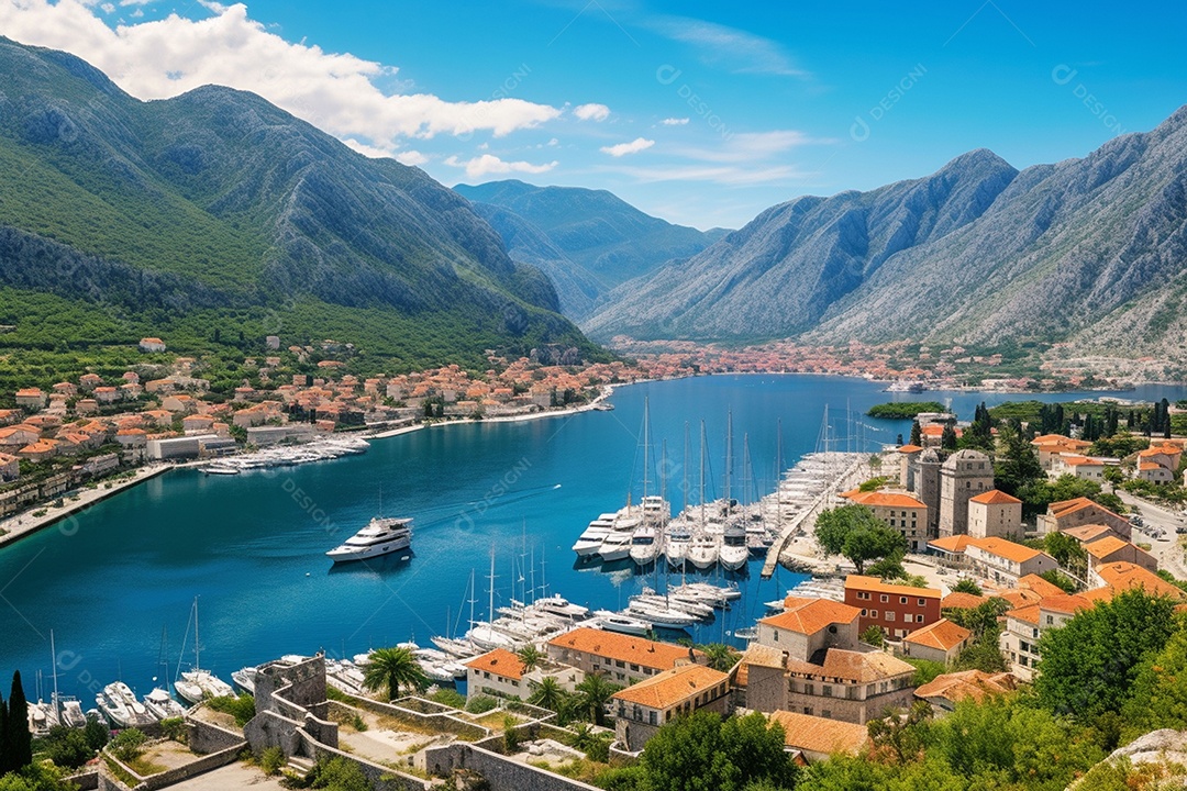 Vista da cidade à beira-mar