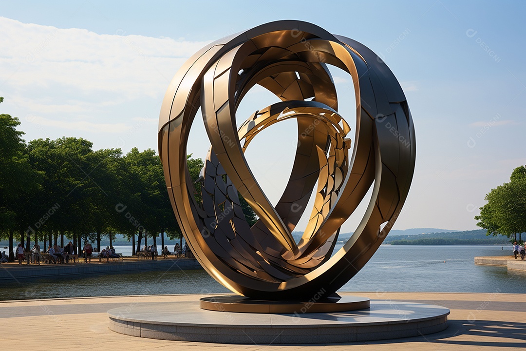 A escultura da unidade de metal